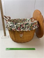 Longaberger Basket,1998, liners, plastic & Cloth,