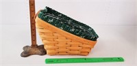 Longaberger Basket, 1999: Green Cloth Liner,
