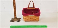 Longaberger Basket, 2005: Leather? Handle, Wooden
