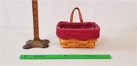 Longaberger Basket, 2002: Leather? Handle, Liners