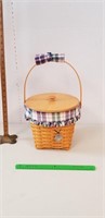 Longaberger Basket, 1999: Wooden Lid, Liners