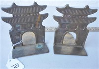 Pair of brass foldable bookends, 5" high,  will
