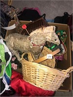 Misc horse, basket, box lot