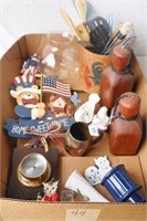 Box of misc. items including kitchen utensils