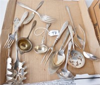 Box of misc. flatware & serving items