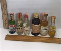 6 Vintage Mini Liquor Bottles *Courvoisier