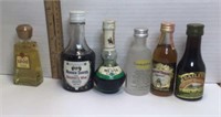 6 Vintage Mini Liquor Bottles * Mogen David Pure
