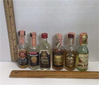 6 vintage liquor bottles * Mr. Boston Five Star