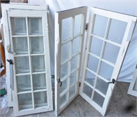 5 sets of older glass multi pain window  shutters