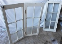 2 sets of older glass multi pain window  shutters
