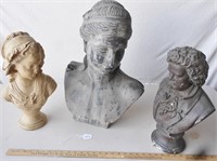 3 head statues, there are chips, I'm guessing