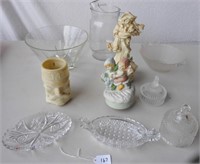 Misc. glassware items & figures