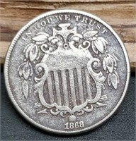 1868 Shield Nickel, Fine