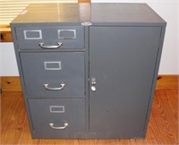 Vintage Cole Steel Metal File Cabinet w/ Key