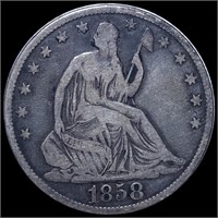 1858-O Seated Half Dollar NICELY CIRCULATED