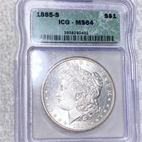 1885-S Morgan Silver Dollar ICG - MS64