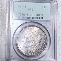 1901-S Morgan Silver Dollar PCGS - MS61
