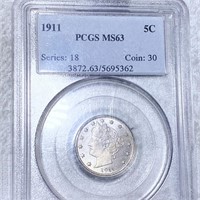 1911 Liberty Victory Nickel PCGS - MS63