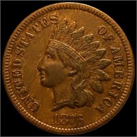 1876 Indian Head Penny NEARLY UNCIRCULATED