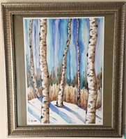 Birch framed painting by local artist