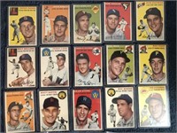 Lot of 15 - 1954 Topps Baseball Cards
