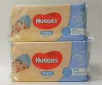 *2PCS LOT*56COUNT HUGGIES PURE BABY WIPES
