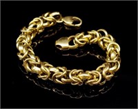 18ct yellow gold "Byzantine" chain bracelet
