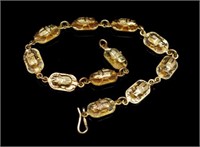 18ct yellow gold scarab beetle bracelet
