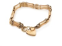 Vintage 9ct rose gold gate link bracelet