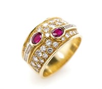 Ruby & Diamond 18ct gold ring