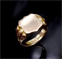 George V 9ct rose gold signet ring