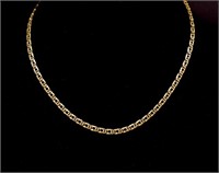 18ct yellow gold double chain link necklace