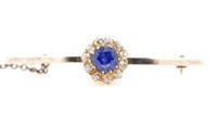Antique sapphire and diamond cluster setting