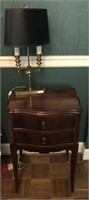 Antique Night Table & Lamp