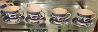 LOT OF 4 BLUE WILLOW DEMITASSE