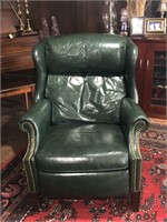 Braddington Young Forest Green Leather Recliner