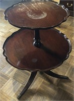 Vintage Imperial Mahagony 2 Tier Dumbwaiter Table