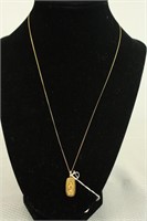 14K YELLOW GOLD NECKLACE WITH BLESSED VIRGIN MARY