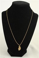 14K YELLOW GOLD CHAIN WITH PENDANT 3.1G TOTAL WEIG