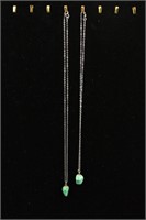 PAIR OF STERLING SILVER CHAINS WITH TURQUOISE STON