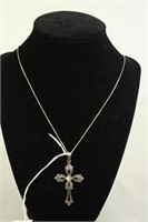 STERLING SILVER NECKLACE AND CROSS PENDANT 6.4G TO