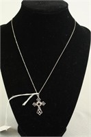 STERLING SILVER NECKLACE WITH CROSS PENDANT 3.4G T