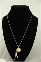 14K GE HEART SHAPED PENDANT AND NECKLACE