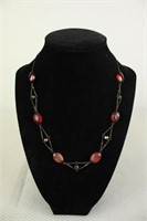 VINTAGE RED JEWELLED NECKLACE
