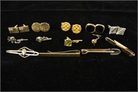 LOT OF MENS JEWELRY INCLUDING CUFF LINKS AND TIE B