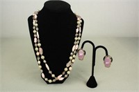 JEWELRY SET WITH NECKLACE AND CLIPPED EARRINGS