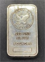 Five Troy Ounce .999 Fine Silver Bar