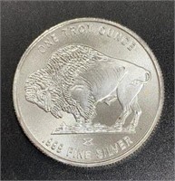 1 Troy Ounce .999 Fine Silver Buffalo Round