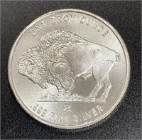 1 Troy Ounce .999 Fine Silver Buffalo Round