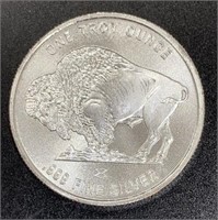 1 Troy Ounce .999 Fine Silver Buffalo Round